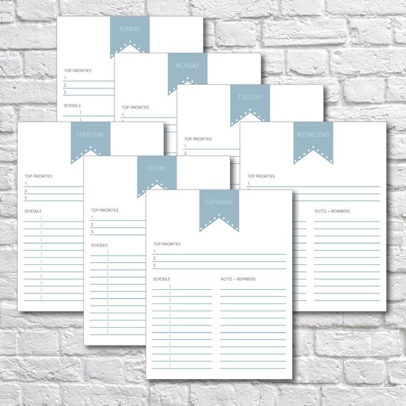 printable weekly planner weekly organizer to do list printables weekly planner insert weekly schedule downloadable printable planner print weekly planner