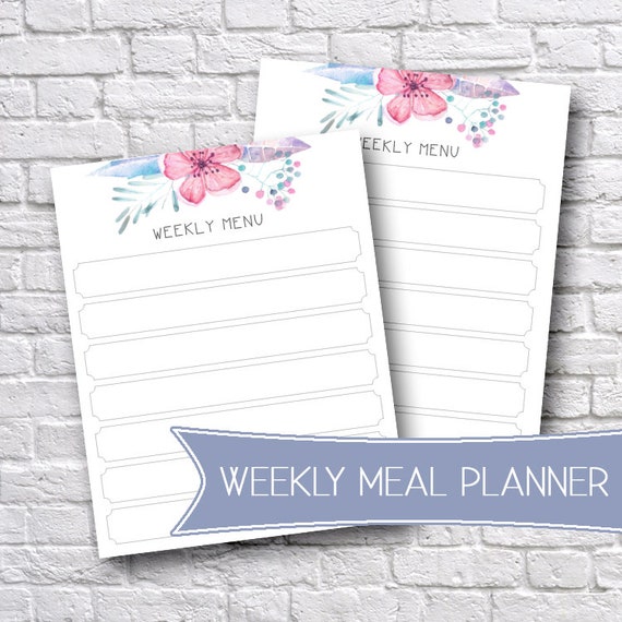 printable meal planner meal plan organizer grocery shopping etsy grocery shopping organizer