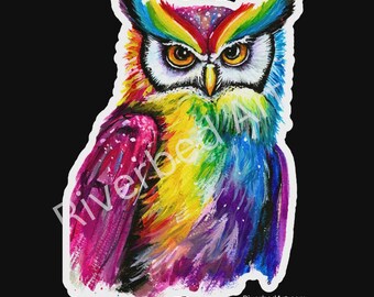 Pride Owl Sticker – Waterproof Vinyl Decal
