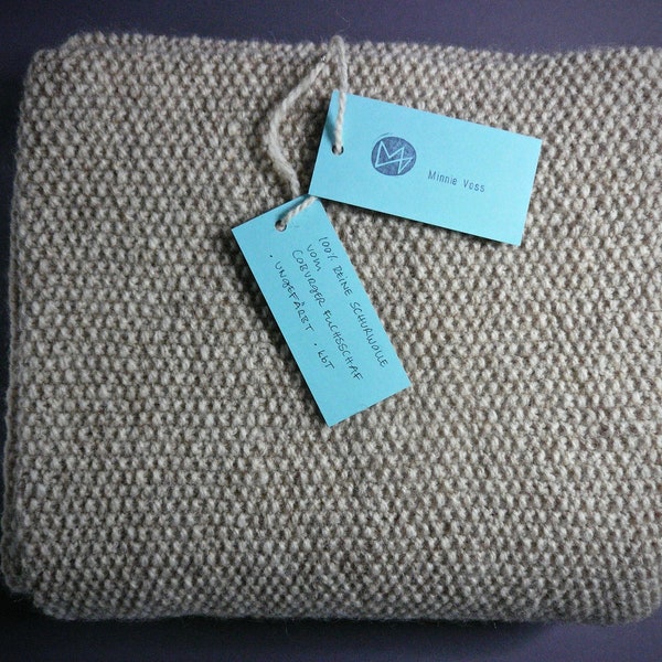 Couverture de couverture en laine 100% pure laine vierge/laine issue de l'élevage biologique contrôlé kbT motif de perles fait à la main jeter couverture renard mouton