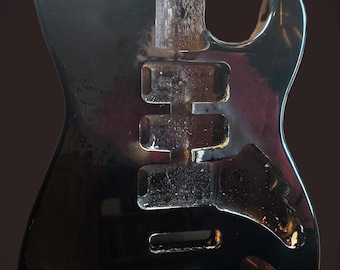 Stratocaster Guitar Body by Southwest Acoustics- Gloss Black- Free Shipping