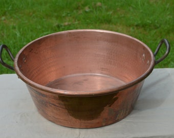 Vintage Copper Jam Pan Jam Pot Cast Bronze Handle Copper Jam Pot True Vintage Patina 1980's French Copper Quality Copper Direct From France