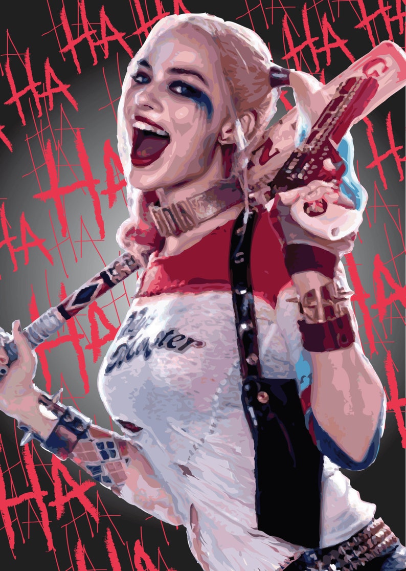 The Joker and Harley Quinn Set of 2 Illustrated Prints Etsy