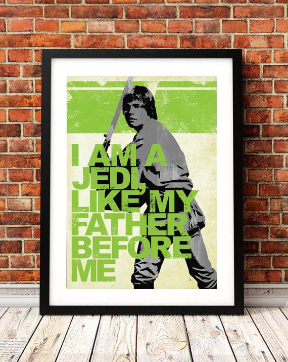 Star Wars Inspired Luke Skywalker Quote A3 Print | Etsy