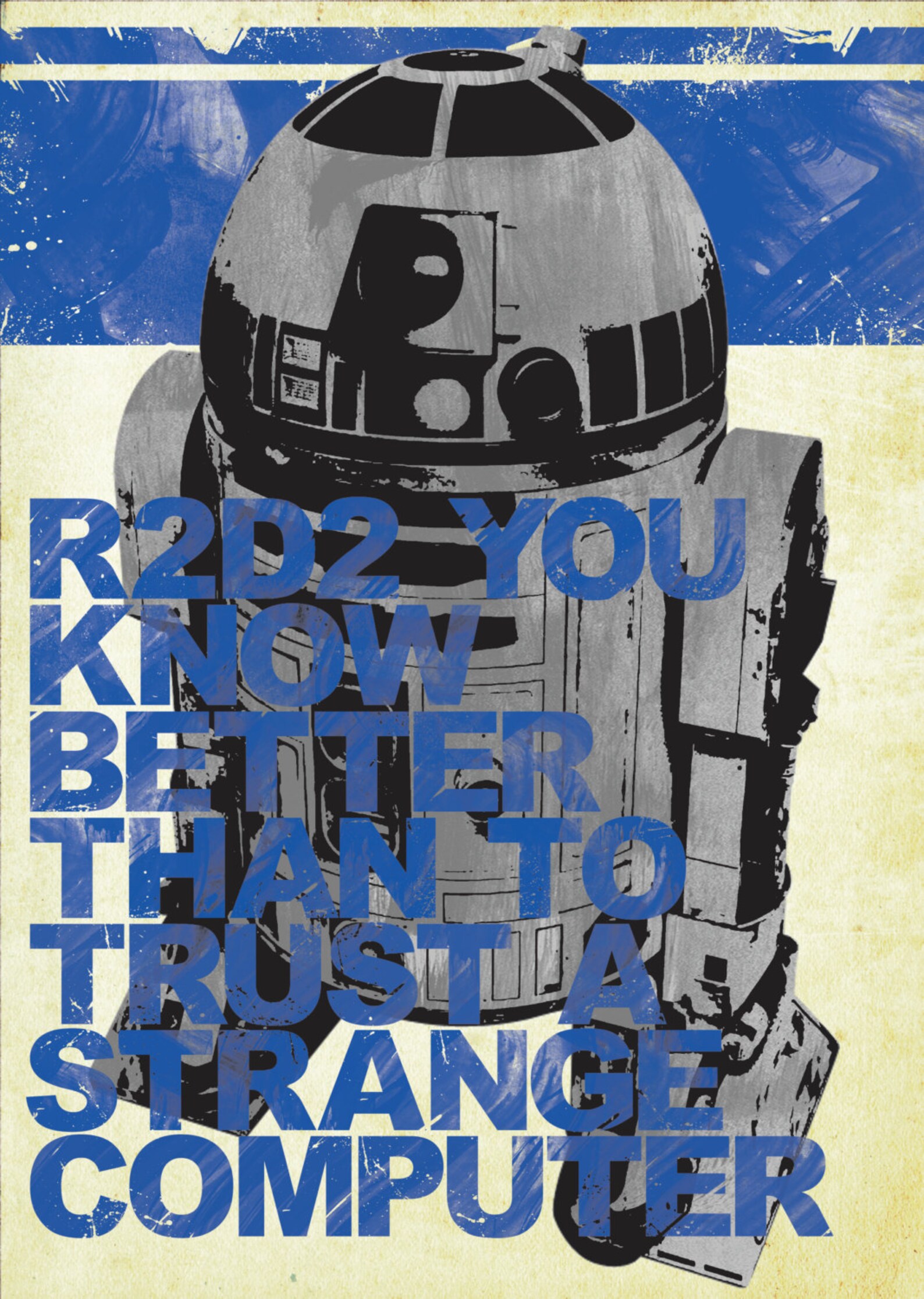 Star Wars Inspired R2D2 Quote Print A3 | Etsy