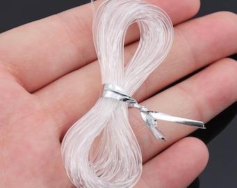 Cordón elástico transparente para abalorios, cordón elástico para joyería (2 unidades, 10 m)