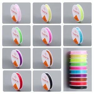 5m 0.8mm Colored Round Elastic Strong Beading String Thread, Muti Colored Stretchy Crystal String for Bracelet Beading DIY Jewelry Making