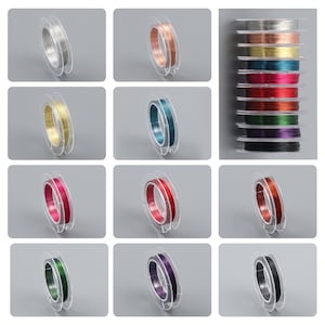 0.4mm 10 Metres Colored Round Copper Wire, Coated Metal Solid Bare Beading Craft Soft Spool Guage Craft Wire for DIY Jewelry Making Findings