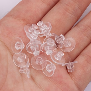 Clear Rubber Earring Nuts Backs, Disc Earring Stopper With Pads, Soft Silicone Studs Hook Earrings Stopper