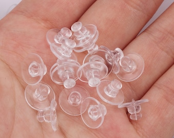 100pz Silicone Orecchini Schienali,Morbidi Trasparenti Orecchini - Foto 2