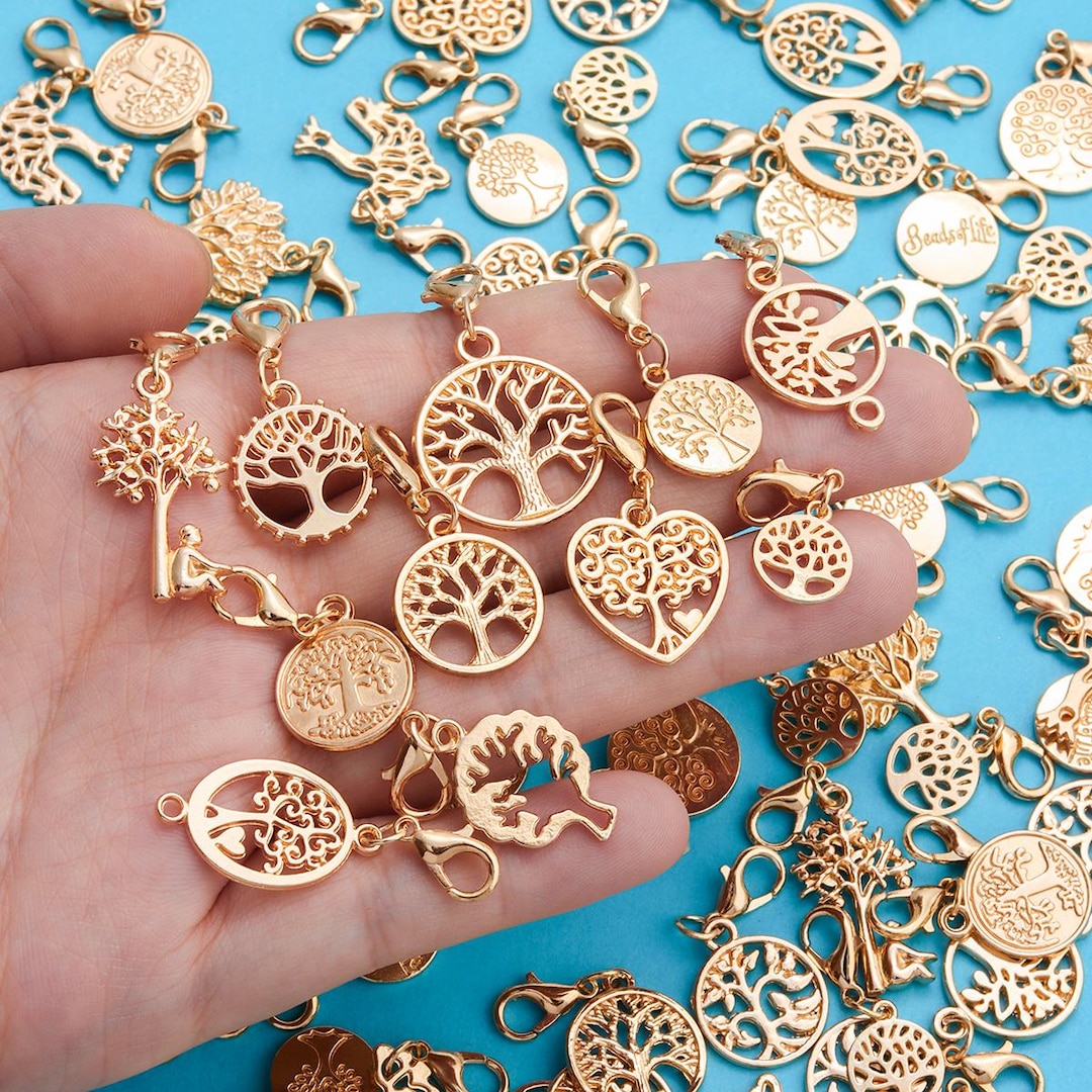 10pcs Gold Plated Tree of Life Charms, DIY Jewelry Findings - Etsy