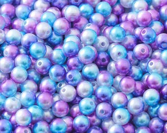 100 Gradient Mermaid Pearl Beads, DIY Jewelry Making (6mm 8mm 10mm)