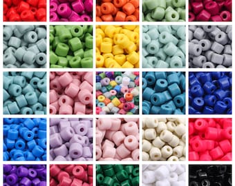 100pcs Colorful Acrylic Cylinder Beads, 6mm DIY Jewelry Making Supplies
