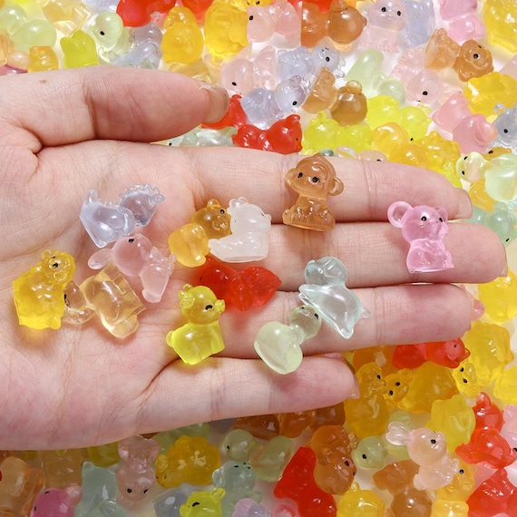 10pcs Luminous Resin Zodiac Animal Pendants, DIY Craft Jewelry Findings