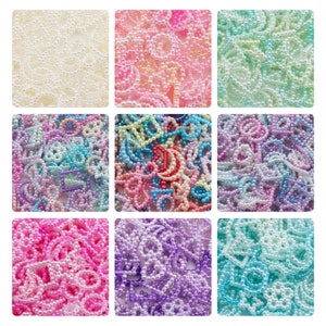 100pcs Imitation Pearls Gradient Colored Flower Heart Star Moon Bowknot Circle Acrylic Charms, DIY Nail Art Decorations DIY Jewelry Findings