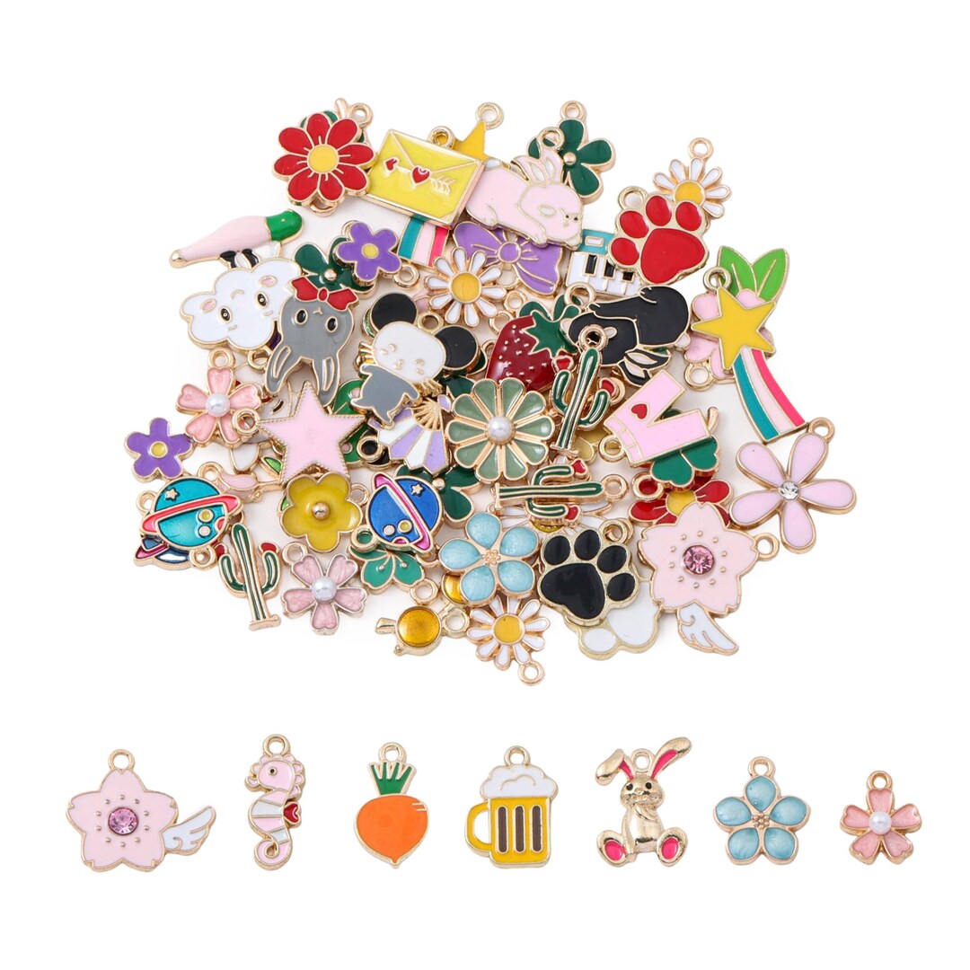 20pcs Enamel Alloy Charms: Random Cute Pendants - Etsy