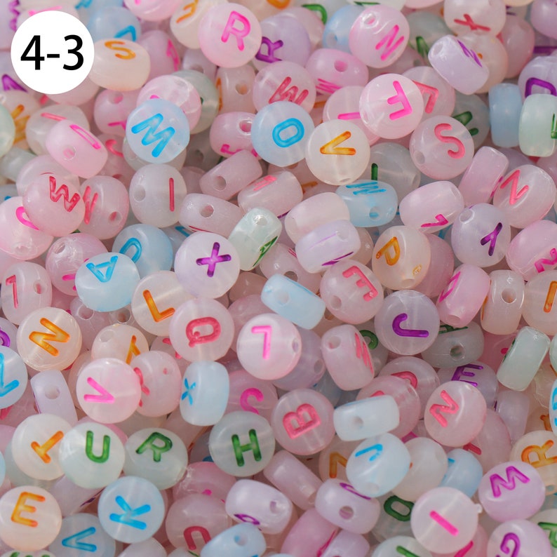100 Pcs Colored Letter Beads, Acrylic Alphabet Beads (4x7mm) 4-3