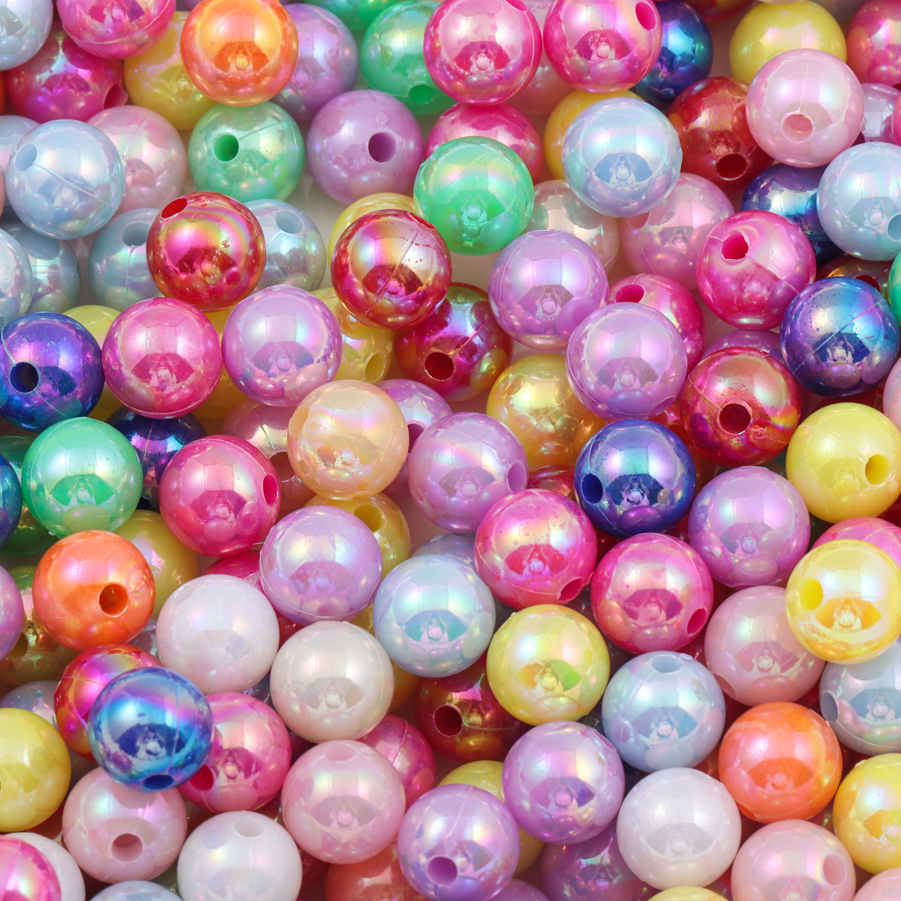 KEAAN Lot De 100 Perles Rondes En ABS Multicolores Sans Trou Pour La