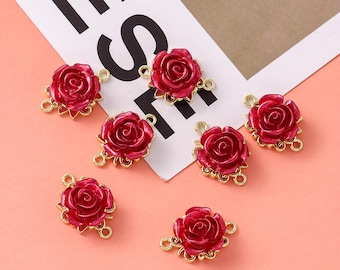 赤いバラの樹脂製チャーム – フラワージュエリー用品 - Etsy 日本