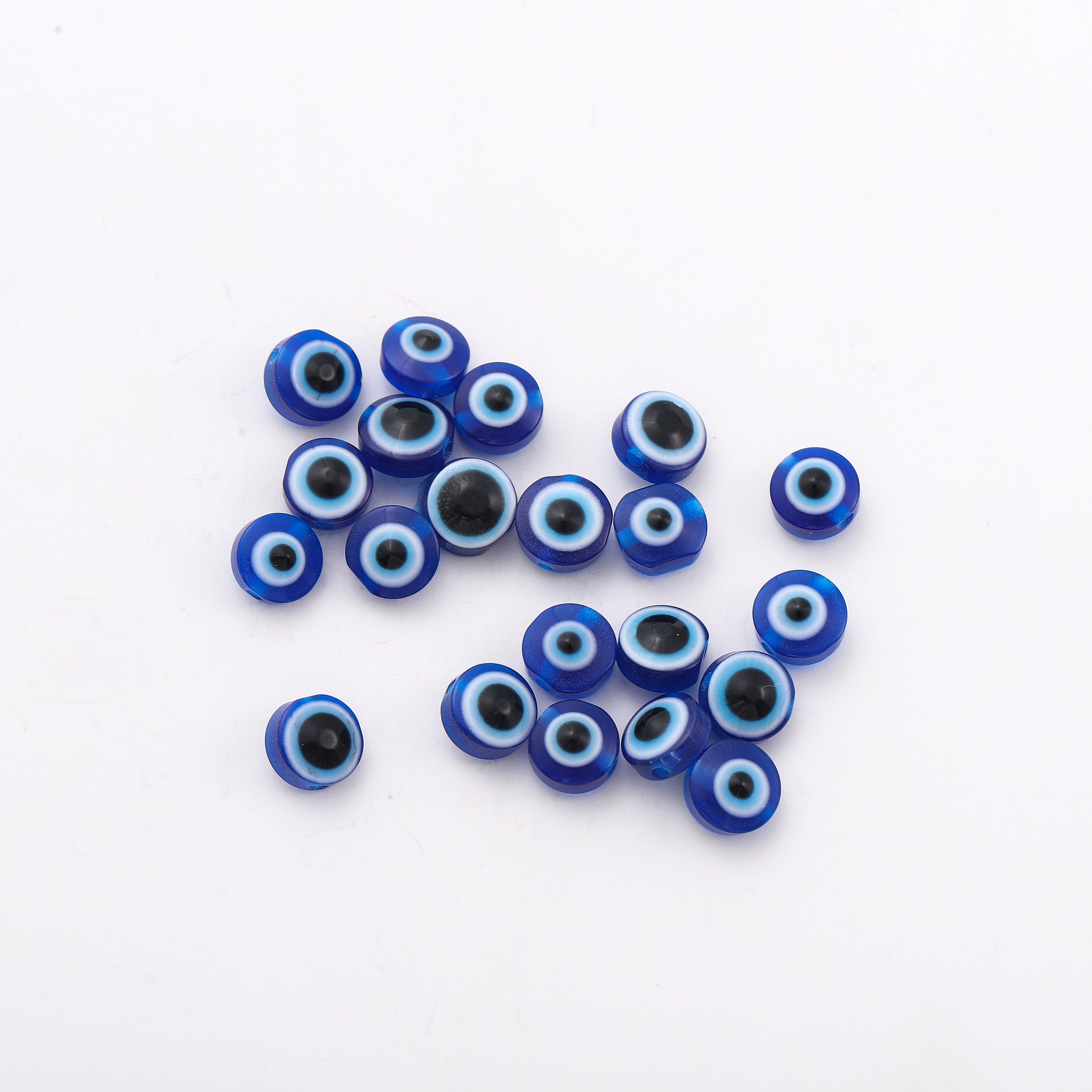 Miuline 450pcs Evil Eye Beads,6mm Flat Round Eye Bracelet Beads 15