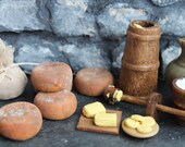 Butter churn, 12th scale Medieval Tudor Pioneer Rustic dolls house dairy parlour. Dolls house miniature food cheese butter. One inch scale