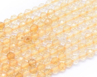 Natürliche Citrin facettierte Perlen 3~3,5 mm in verschiedenen Mengen