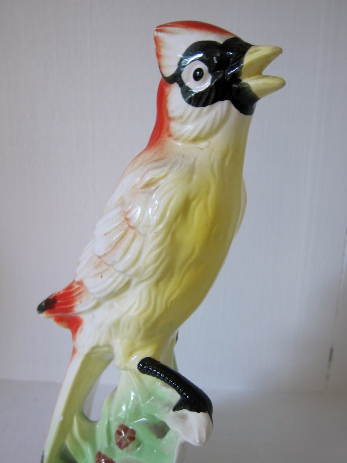 Vintage Red Bird Cardinal Chase Ceramic Figurine 1960s Made in Etsy