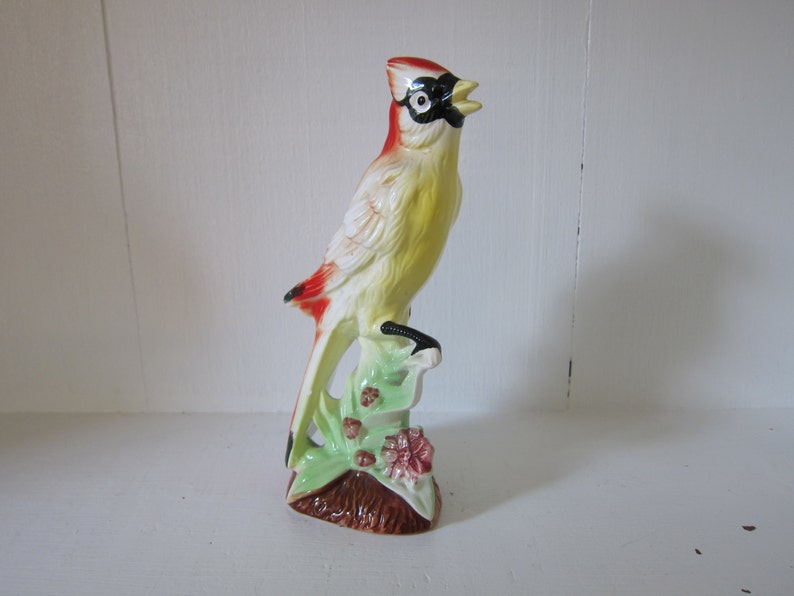 Vintage Red Bird Cardinal Chase Ceramic Figurine 1960s Made in Etsy