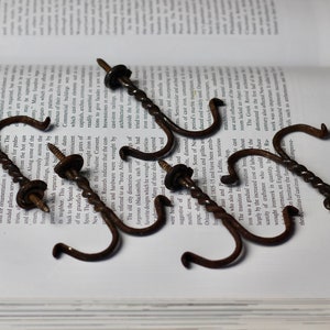 Antique Screw in Wire Hook Double Shelf Hook Set of 5