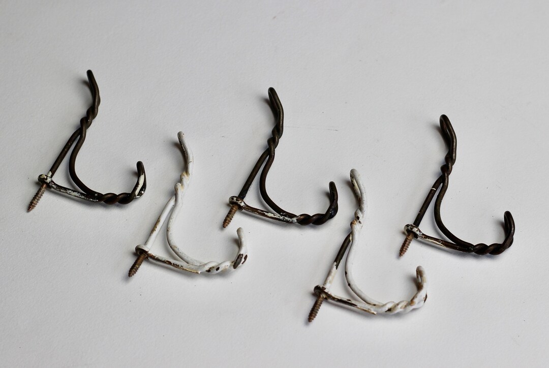 Vintage Twisted Screw in Wire Coat Hook Set of 5 Etsy