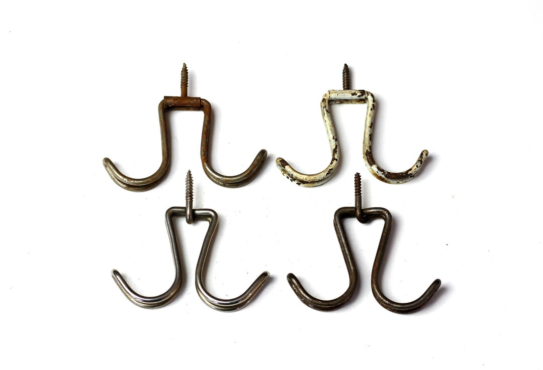 Vintage Screw in Wire Hooks Double Shelf Hooks 4pcs Etsy