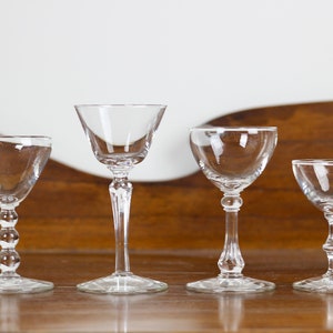 Mismatched Liquor Cordial Glasses 2oz Set of 4 Mid Century Barware