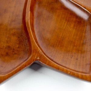 Vintage Mahogany Leaf Tray Wood Serving Tray image 9