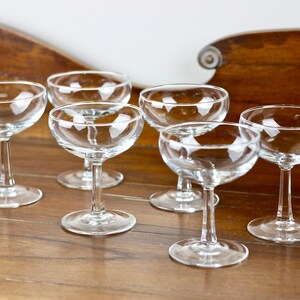Vintage Champagne Coupe Cocktail Glasses Set of 6 Made in France