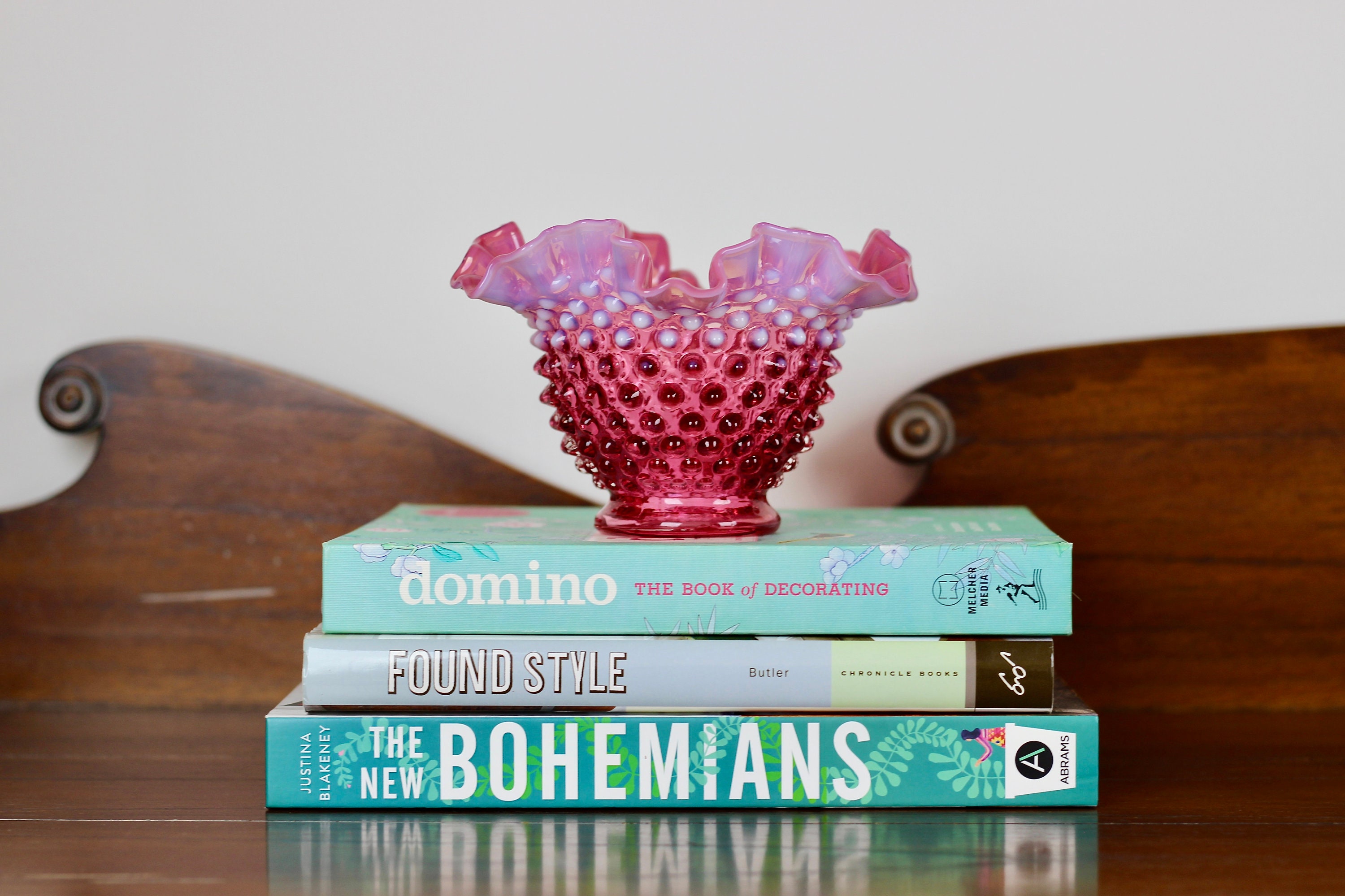 ヴィンテージ フェントン ホブネイル クランベリー オパールセント