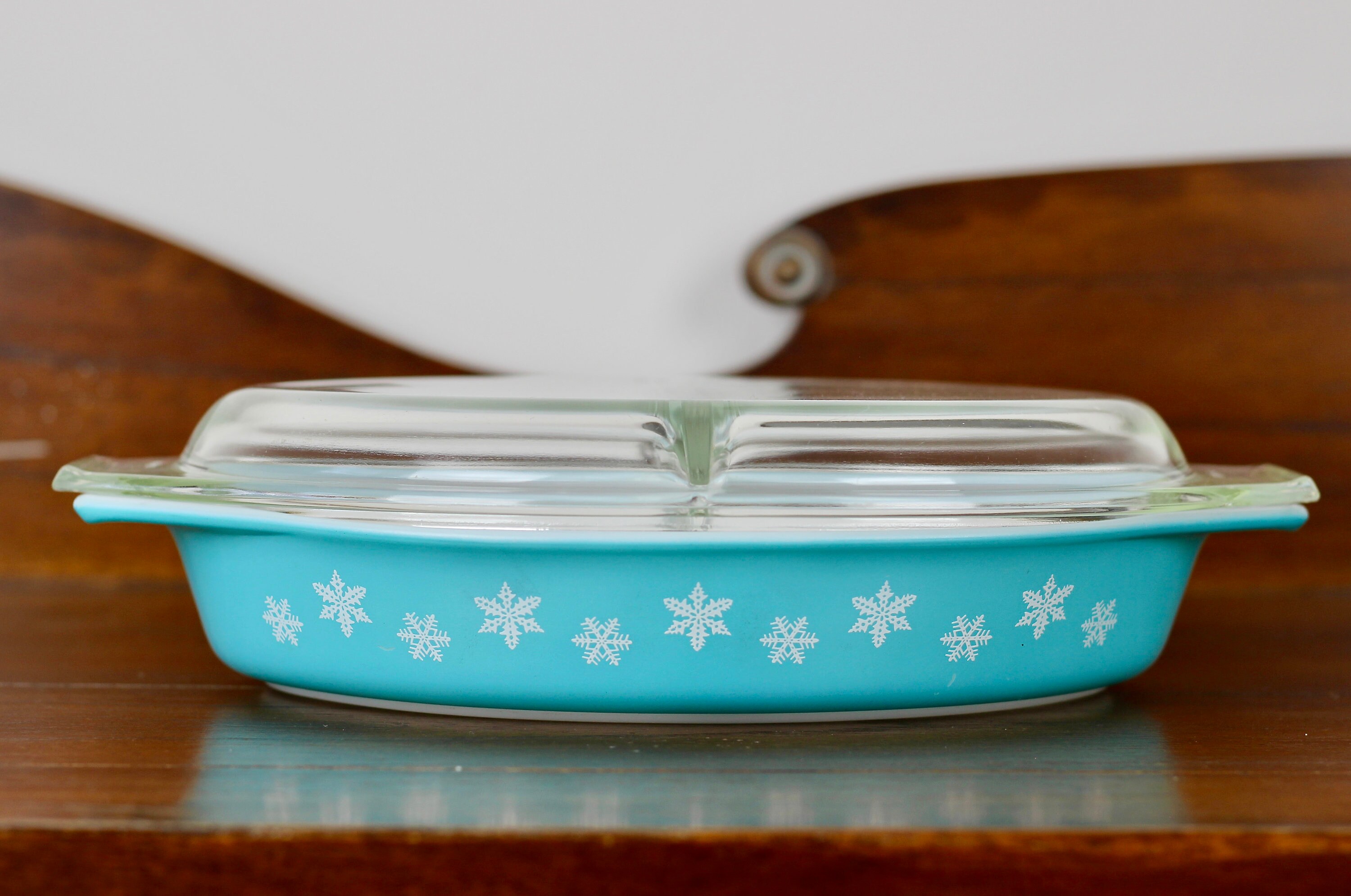 ヴィンテージ パイレックス スノーフレーク ターコイズ 1.5クォート