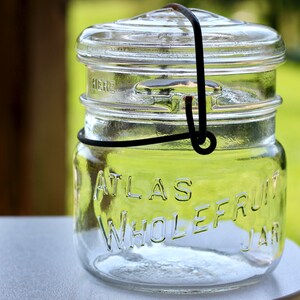 アンティークワイヤーベイルアトラスホールフルーツジャーガラス缶詰ジャーパイント
