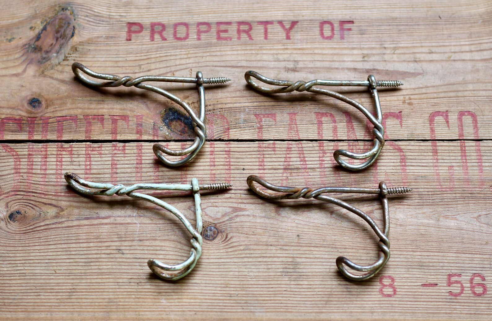 Vintage Twisted Screw in Wire Coat Hooks Set of 4 Etsy