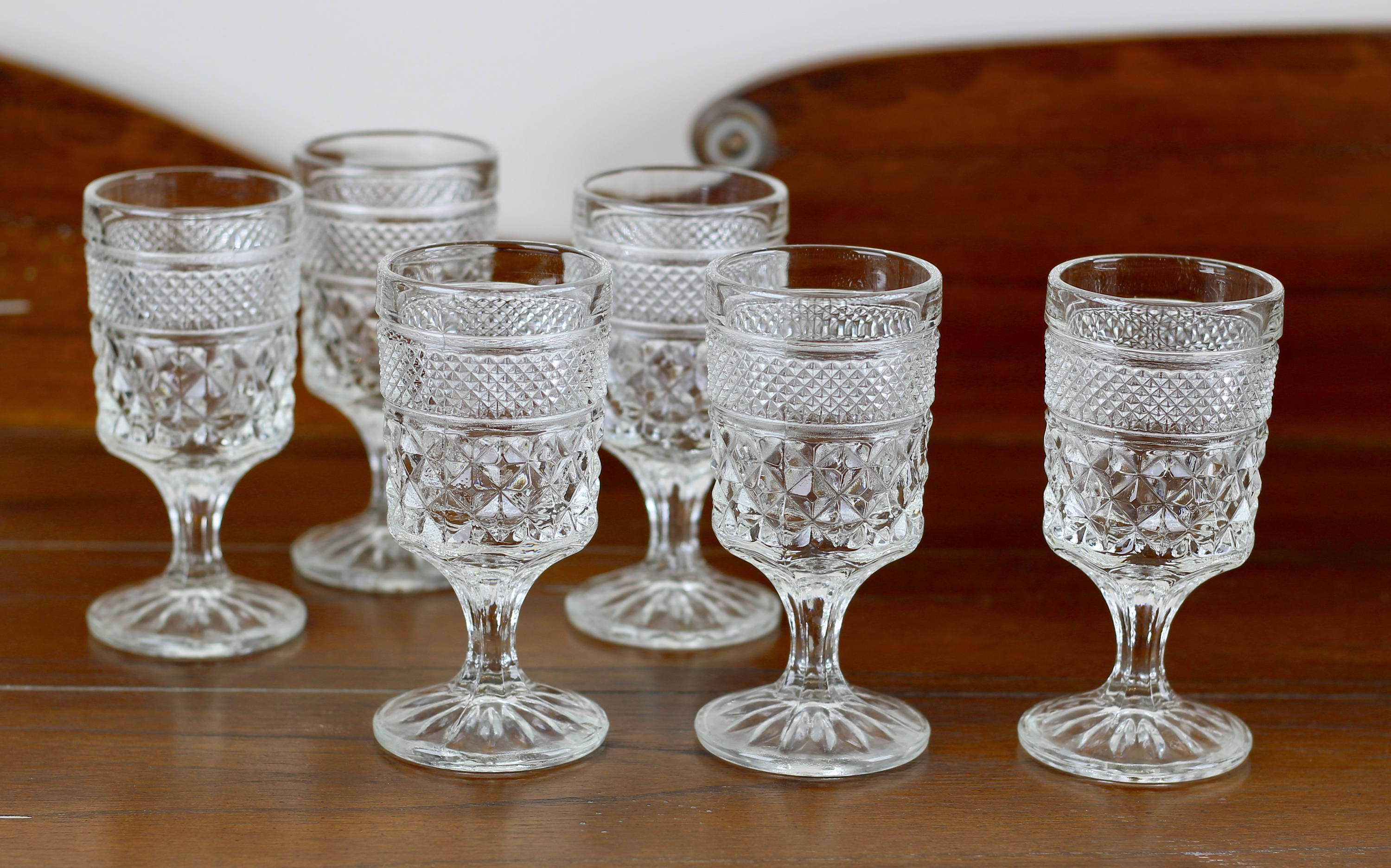 Vintage Wexford Wine Glasses by Anchor Hocking Set of 6 Clear Etsy