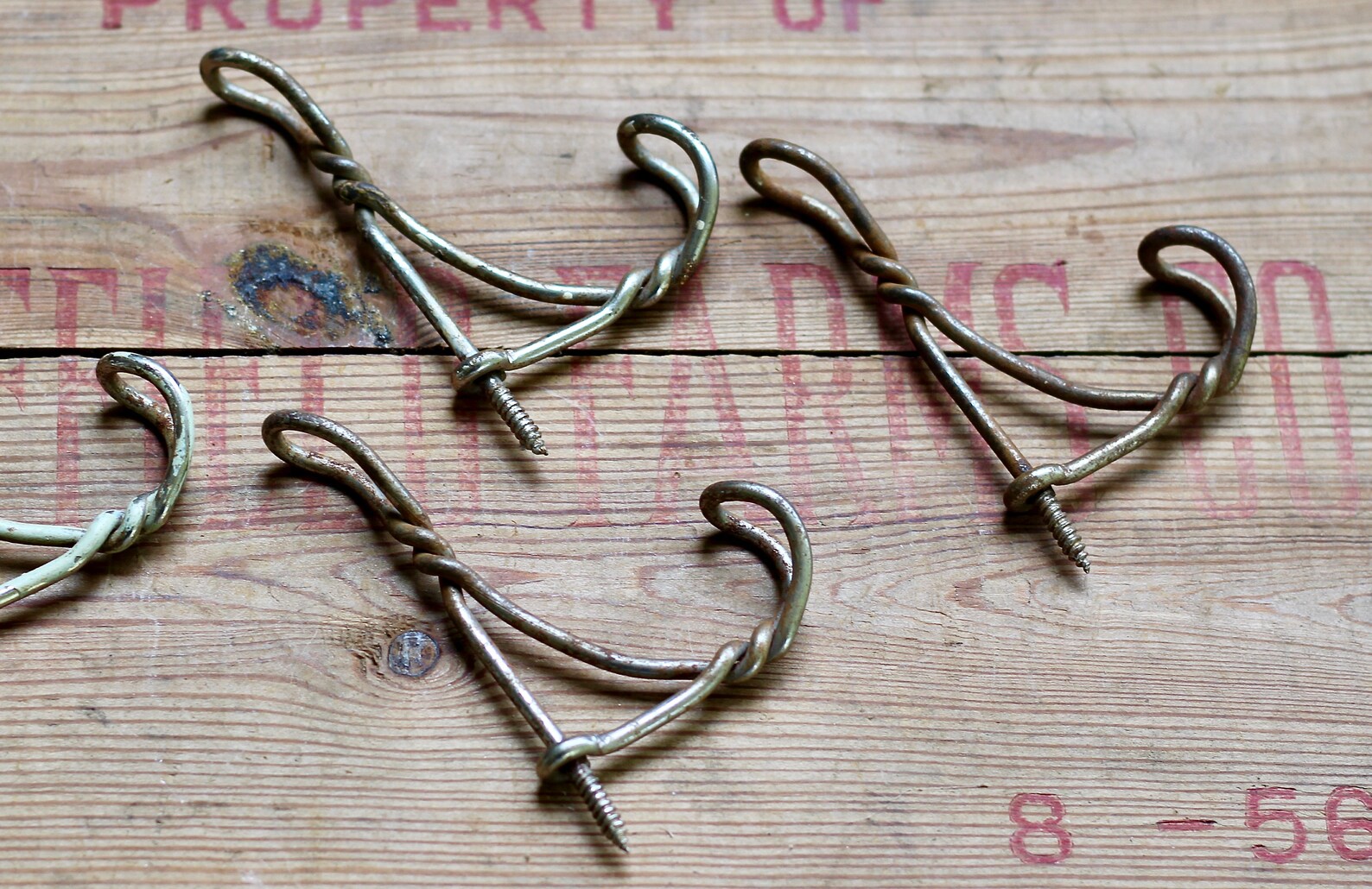 Vintage Twisted Screw in Wire Coat Hooks Set of 4 Etsy