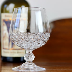 Vintage Cut Crystal Brandy Glass Longchamps Cristal D&#39;Arques Set of 2 or 4