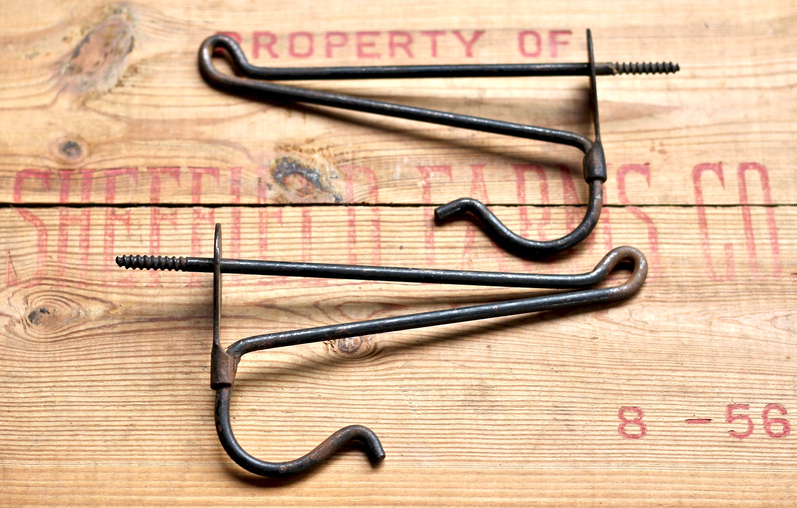 Vintage Screw in Wire Hooks Large 6 Inch Set of 2 Etsy