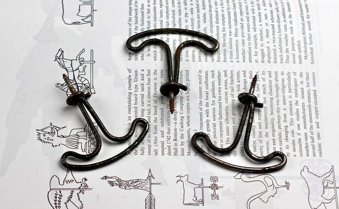 Antique Screw in Wire Hooks Double Shelf Hooks Set of 3 Etsy