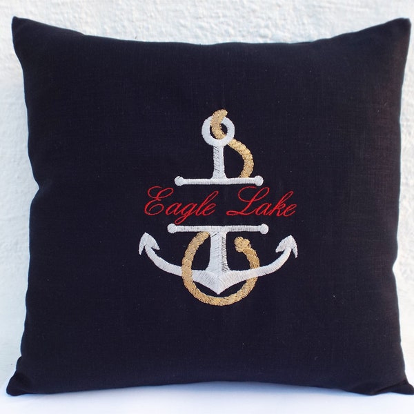 Sailboat Gift For yacht Boating Gift For Captain Nautical Pillow Case Custom Boat Name Pillow Case Anchor Pillow Case For Beach House Gift