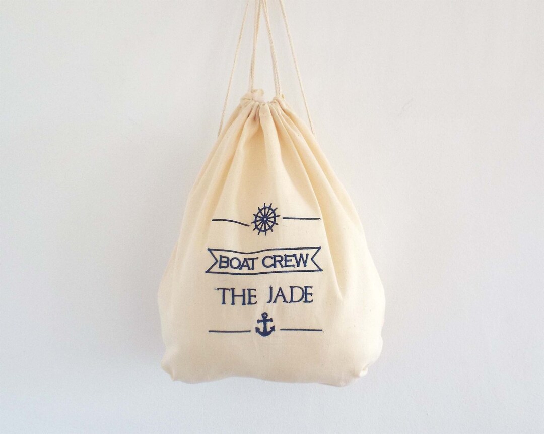 Personalized Nautical Drawstring Bag,nautical Embroidered Backpack