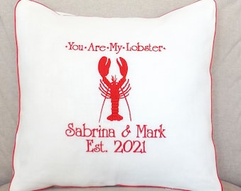 Personalized You're my Lobster Pillow Cover,Friends TV Show Throw Pillow Cover,Gift for Couples,Wedding Gift Pillow,Linen Lobster Pillow