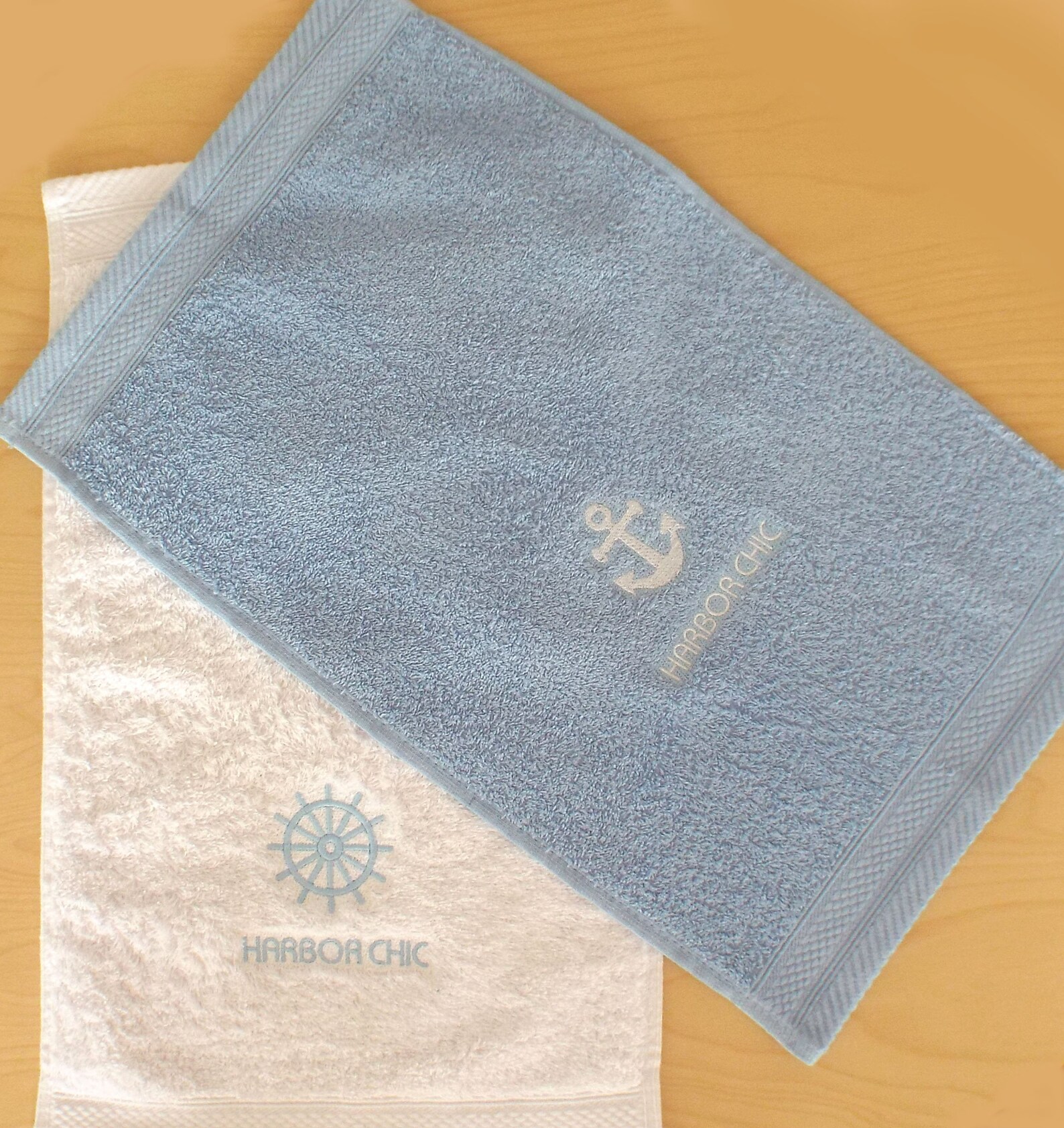 Custom Boat Towel3 Nautical Anchor and Ship's Wheel Bath Etsy