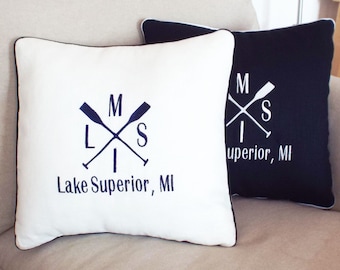 Pillow For Lake House Decor Pillow Cover Lake House Lake Name Pillow Lake House Housewarming Gift Lake Lover Gift Lake House Hostess Gift