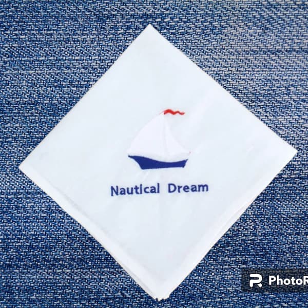 Boat Napkins,4 Presonalized Napkins,Embroidered Cloth Napkins,Boating,Beach House Decor,Nautical Decor,Nautical Gift,Yacht Decor,Boat Gift