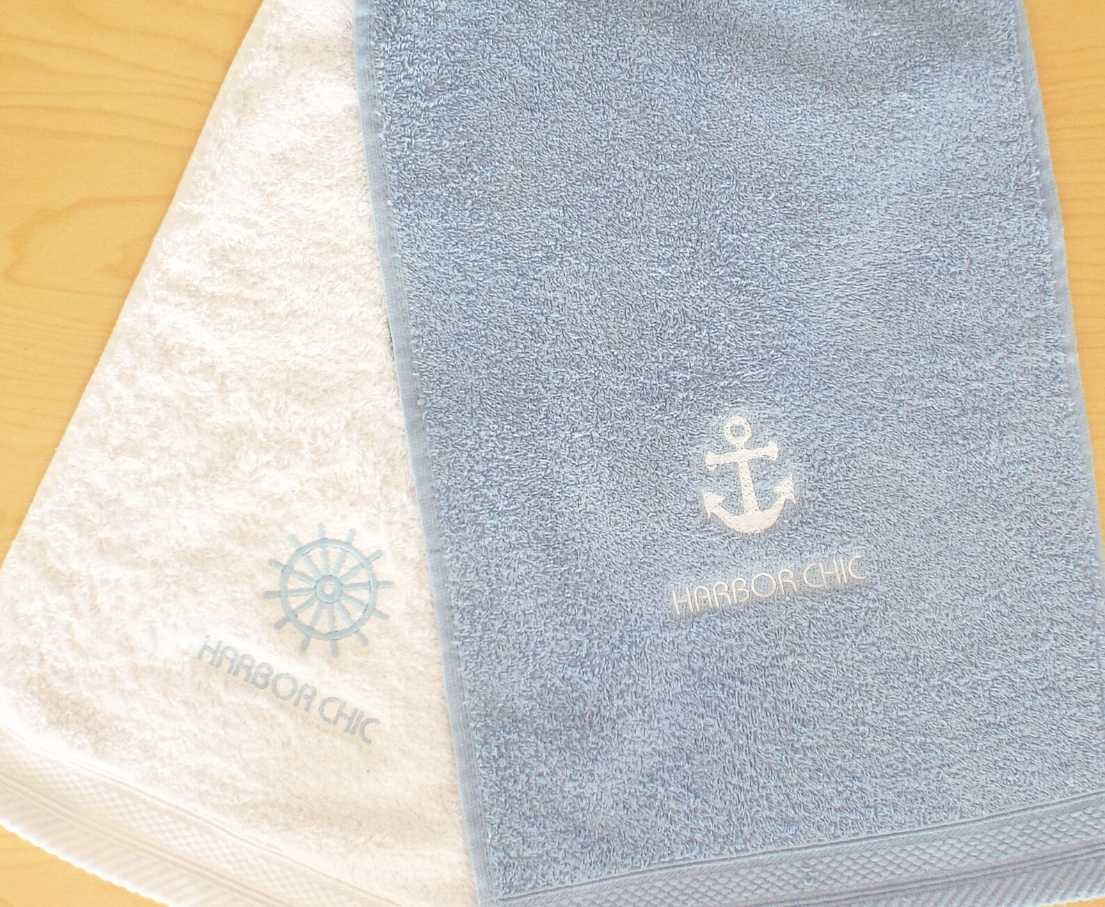 Custom Boat Towel3 Nautical Anchor and Ship's Wheel Bath Etsy